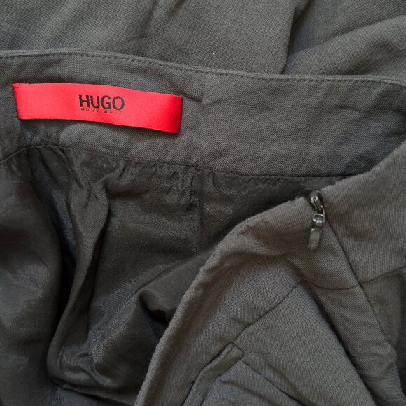 Retro HUGO BOSS Dark Grey Midi Skirt| US 10 - Picture 11 of 11